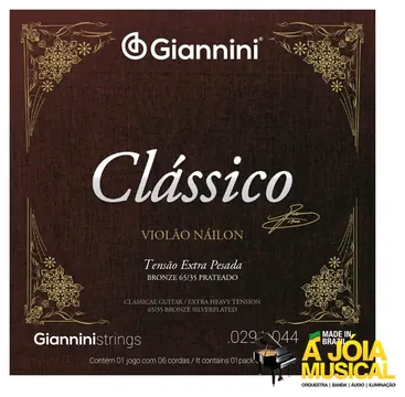 Giannini Encordoamento Giannini Clássico Nylon Tensão Extra Pesada