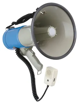 Adastra Power Megaphone Hand Held And Strap, Built In Alert Siren,Whistle And DC Jack