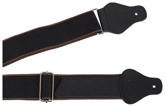 Cascha hochwertiger Gitarrengurt - Polyester-Baumwolle Schwarz