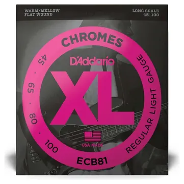 D'Addario ECB81 - XL Bass Chromes, Long Scale, 45-100