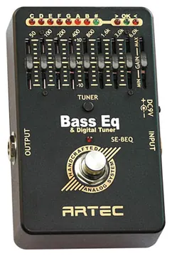 Artec SE-BEQ 8-Band Graphic EQ with Chromatic Tuner for Bass