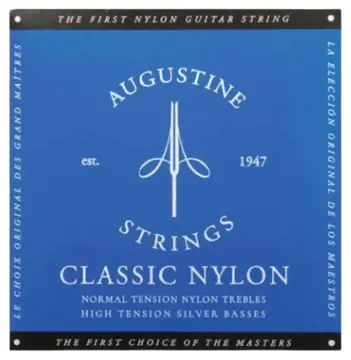 Augustine Encordoamento Augustine Classic Blue para Violão de Nylon em Tensão Média(Cordas Agudas) e Tensão Pesada(Cordas Graves)