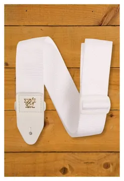 Ernie Ball Polypro Guitar Strap - White w/White Ends