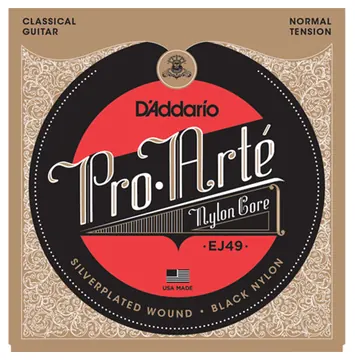 D'Addario EJ49 Pro-Arte Black Trebles Normal Tension Classical Guitar Strings