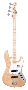 SX Contrabaixo SX SJB75 Jazz Bass de 4 Cordas em Ash Natural c/ Escudo Branco