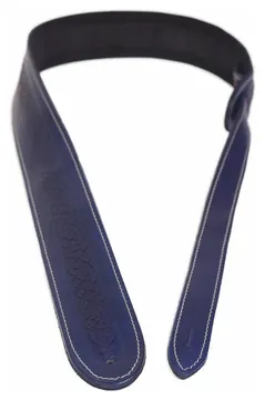 Levin 2" Celtic Revival Embossed Leather Guitar Strap (LS-G-CRL-200-BLUE)