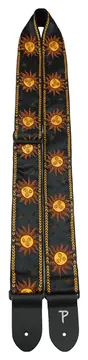 Perris Yellow Suns On Black Jacquard Guitar Strap