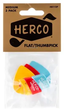 Herco HE112P Players Pack Flat Thumbpicks Medium Daumen-Plektren (3Stück)