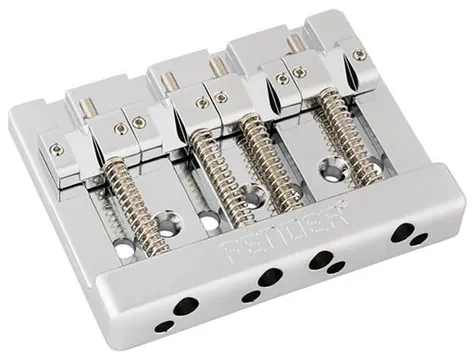 Fender Genuine Replacement Part 0994411000 Himass string-through 4-string bass bridge assembly with brass saddles