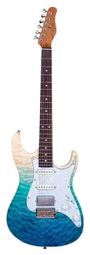 Tagima Stella DW TBLF E/PW Classic Series Stratocaster HSS Transparent Blue Fade C/ Escala Escura e Escudo Branco Perolado