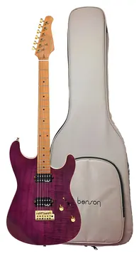 Benson Superstrato Hardy Series Modern PPB Purple Pearl Burst Com Bag