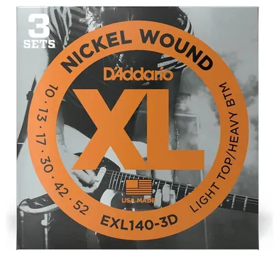D'Addario EXL140-3D - XL Electric Nickel Wound 3er Pack | 010-052