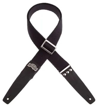 Magrabo Straps Stripe SC Cotton Nero 5 cm terminali Swivel Marrone, fibbia Recta Ottone
