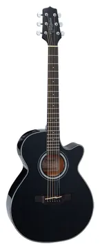 Takamine GF30CE-BLK FXC, Black Gloss, Solid Spruce Top, C/E