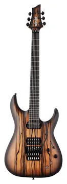 Schecter C-1 Pale Moon FR Natureel satijn zwart verloop