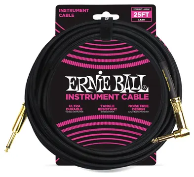 Ernie Ball - Braided BK/BK Angled/Straight