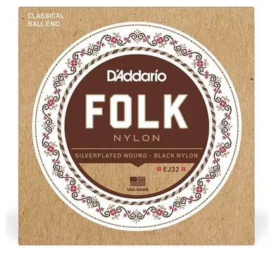 D'Addario EJ32 - Classical Folk Nylon, Ball End | 028-045