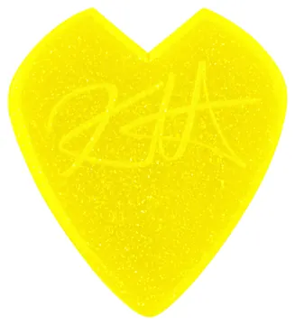 Jim Dunlop Kirk Hammett Jazz III Pick Pack 1.38 mm V-Ausschnitt Plektrum (6 Stück), yellow glitter