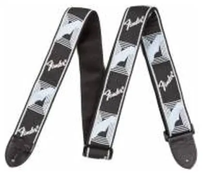 Fender Monogrammed Strap Black/Light Grey/Blue