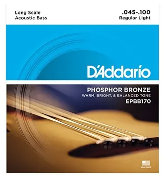 D'Addario EPBB170 Phosphor Bronze 45-100 Long Scale Acoustic Bass Guitar