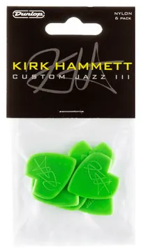 Dunlop 47PKH3N MEDIATOR KIRK HAMMET CUSTOM JAZZ III GREEN (pack de 6)
