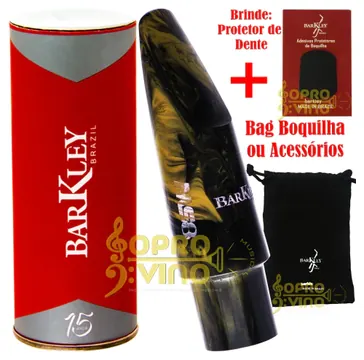 Barkley Boquilha Sax Tenor Barkley Ms8 Marquinhos Dourado Preta Bag Protetor Brindes