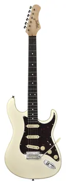 Tagima T-635 OWH E/TT Classic Series Stratocaster Branca c/ Escudo Tortoise e Escala Escura