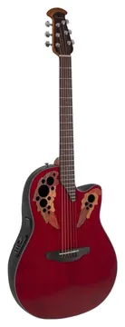 Ovation CE44-RR-G Celebrity Elite Mid Roundback Elektro-Akustik-Gitarre, ruby red