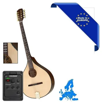 Hora Bouzouki Concert Irlandese Amplificato Fishman PRESYS-101 Top Abete Massello Fondo Fasce Acero Massello Binding Rosetta Intarsiati Manico Acero Tastiera Palissandro