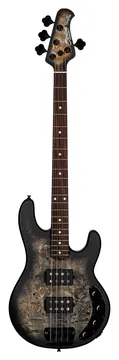 Sterling BY Music Man Stingray RAY34HH Poplar Burl Trans Black Satin