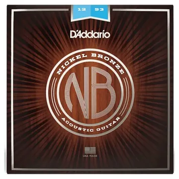 D'addario NB1253 Nickel Bronze Acoustic Guitar Strings 12-53