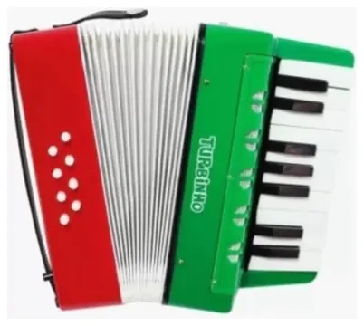 Turbo Acordeon Turbinho Vermelho e Verde 8 baixos