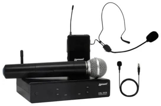 Lexsen Microfone S/ Fio Lexsen UHF Simples Mão Headset Lapela XSL503
