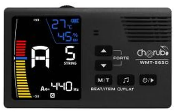 Cherub Rechargeable Desktop 4-in-1 Tuner Metronome, Hygrometer & Thermometer