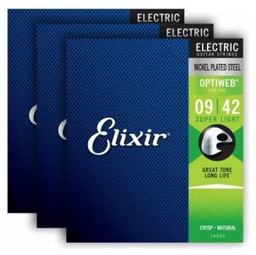 Elixir Optiweb Electric Guitar Strings 9-42 3 Pack