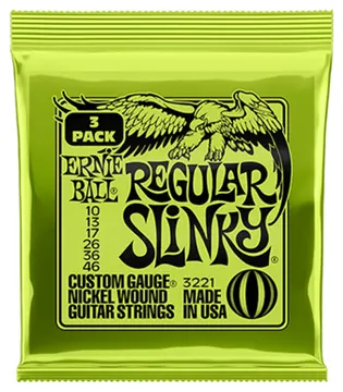 Ernie Ball 3221 Regular Slinky Nickel Wound Electric Guitar Strings 3 Pack