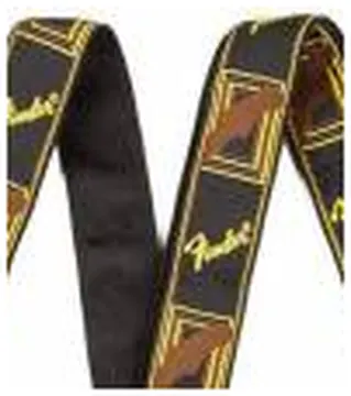 Fender Monogrammed Strap Black/Yellow/Brown