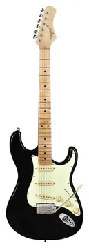 Tagima T-635 BK C/MG Classic Series Stratocaster Preta C/ Escudo Mint Green e Escala Clara
