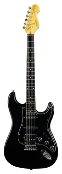 PHX ST-H BK E/BK Sunset Series Stratocaster HSS Preta C/ Escala Escura e Escudo Preto