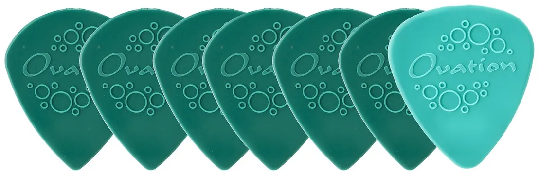 Ovation Diamond Picks Nylon Sharp Tip 1,00mm Plektren (6+1 Stück), teal green (524.321)