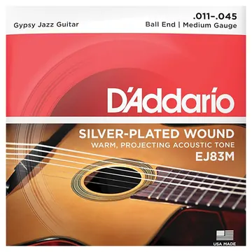 D'Addario EJ83M Gypsy Jazz Guitar Strings (Ball End, Medium Tension)