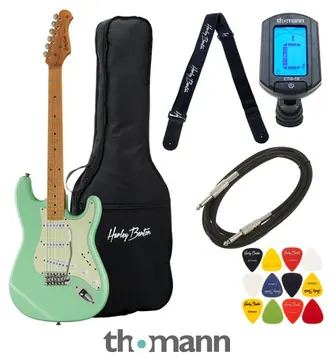 Harley Benton ST-62CC MN Seafoam Gree Bundle