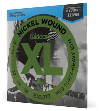D'Addario EXL117 Medium Top/Extra Heavy Bottom Corde x Chitarra Elettrica 11-56