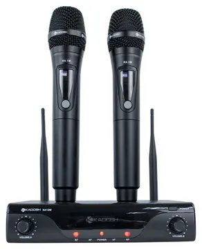 Kadosh Microfone Sem Fio Kadosh K412M UHF Mão Duplo Recarregável