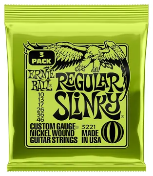 Ernie Ball 3221 3 Pack Corde x Chitarra Elettr. Regular Slinky Avvolg. in Nichel