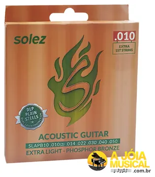 Solez Encordoamento Solez Phosphor Bronze 92/8 Violão Aço 010