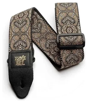 Ernie Ball P04163 Paisley Jacquard Strap, Gold & Black