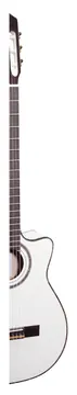 Ortega RCE145WH Nylon Thinline Elektro-Akustik-Gitarre 4/4 inkl. Gigbag, weiss