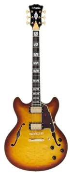 D'Angelico Excel DC XT Iced Tea Burst Quilt