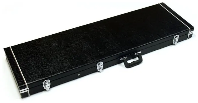 MarkGuitar E-Basskoffer, Rechteckkoffer, Sperrholz, schwarzer Kunstlederbezug, Griff
